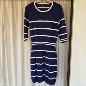 Noir Striped Sweater Dress Navy M